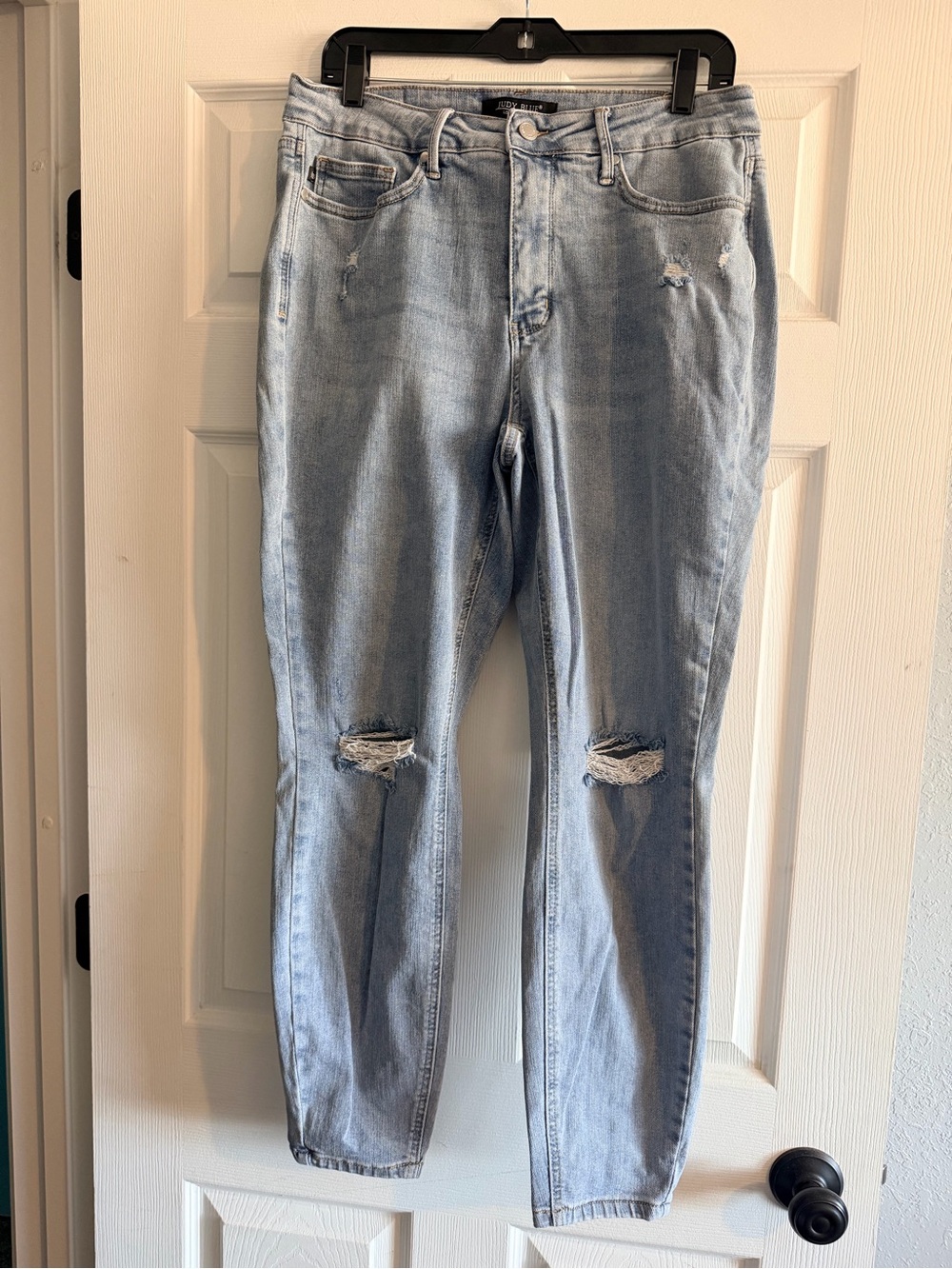 Judy Blue Light Blue Distressed Boyfriend Jeans